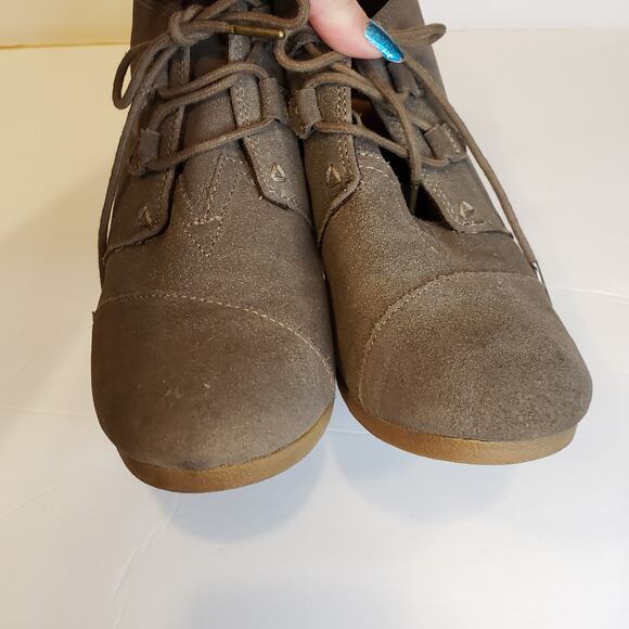 Toms Gold Kala Wedge Heel Bootie Women's 9 - Picture 3 of 10